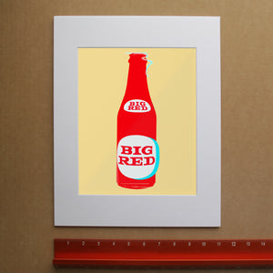 Big Red Art Print – Single Bottle Yellow Pop Art | Betsy Crum