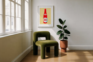 Big Red Warhol Grid kitchen print by Betsy Crum — framed with velvet mat