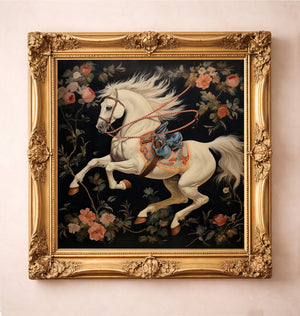 Carousel Horse — art print by Crum Art in a gold frame