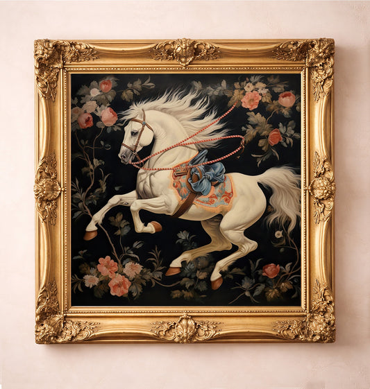 Carousel Horse — art print by Crum Art in a gold frame