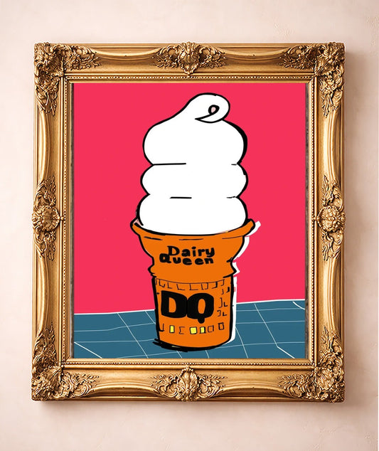 DQ Cone Matisse Print — art print by Betsy Crum in a gold frame