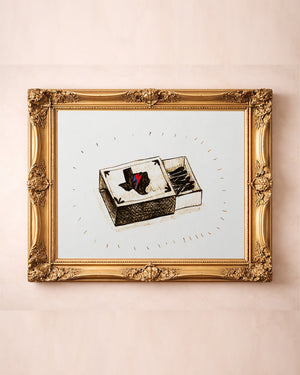 Bowie Texas Matchbox music wall art print by Caya Crum — in a gold frame