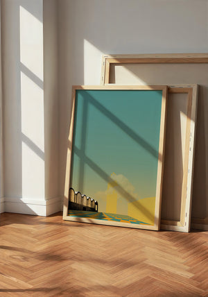 Kimbell & Will Rogers Fort Worth art print by Betsy Crum — neutral frame room mockup