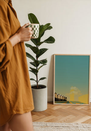 Kimbell & Will Rogers Fort Worth art print by Betsy Crum — framed with velvet mat
