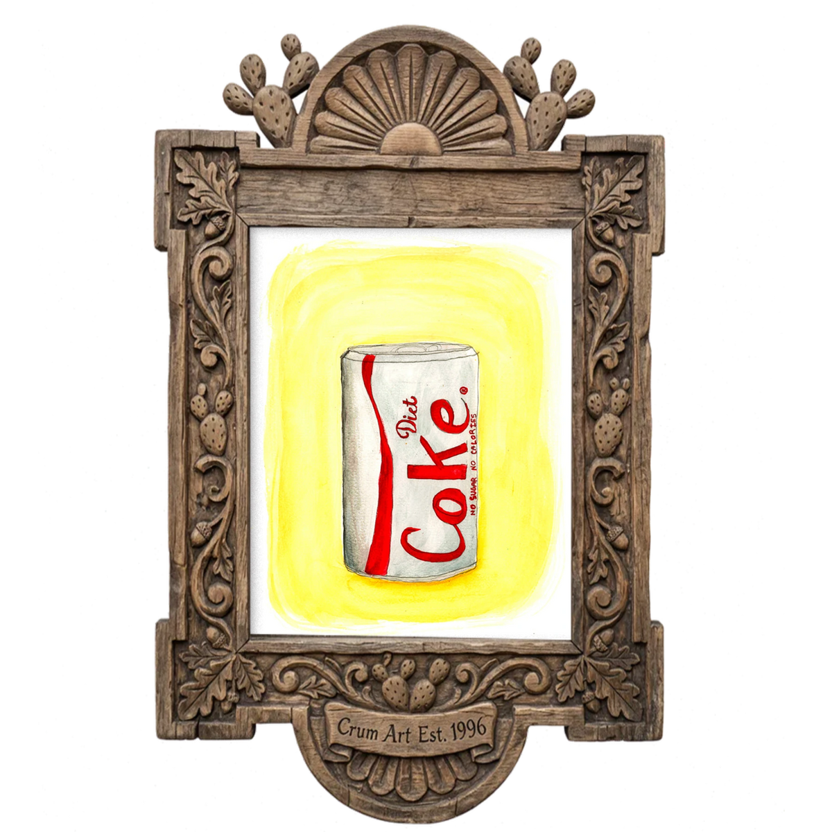 Diet Coke Painting — art print by Tavi Crum in a carved wood frame
