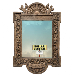 Dollar General Marfa — Marfa art print by Betsy Crum in a carved wood frame