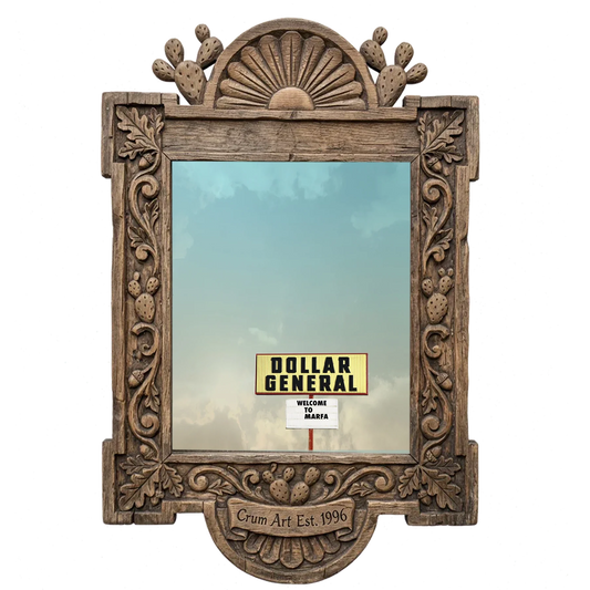 Dollar General Marfa — Marfa art print by Betsy Crum in a carved wood frame