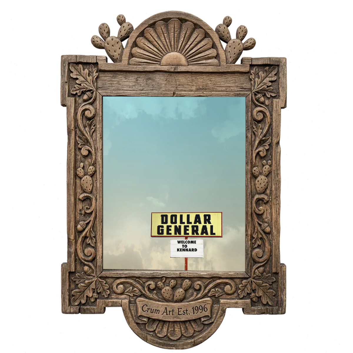 Dollar General Kennard — Texas art print by Betsy Crum in a carved wood frame