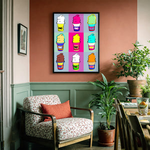 Ice Cream Art Print - Colorful Ice Cream Pop Art | Betsy Crum