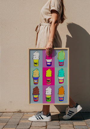 DQ Warhol Grid kitchen wall art print by Betsy Crum — framed with velvet mat