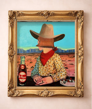 Caya's World Desert Self Portrait — art print by Caya Crum in a gold frame