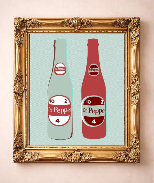 Twin 10 2 4 Bottles Print — art print by Betsy Crum in a gold frame