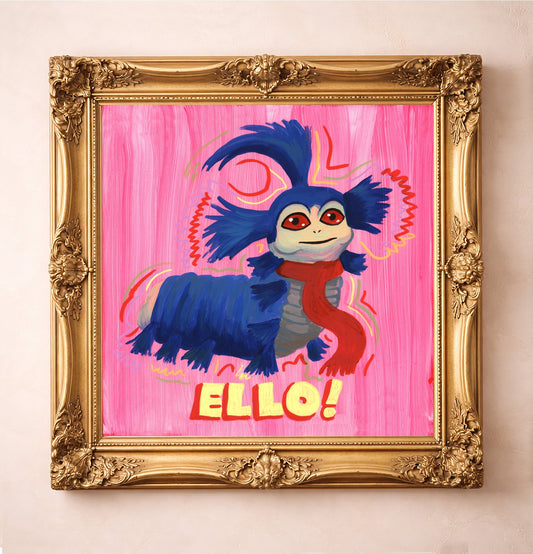 Ello Worm Labyrinth Print — art print by Caya Crum in a gold frame