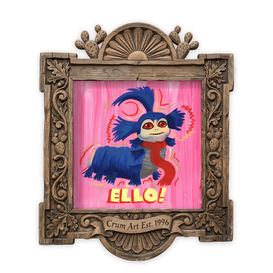 Ello Worm Labyrinth Print — art print by Caya Crum in a carved wood frame