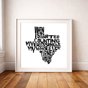 Willie Nelson Blessings Texas Quote Square Art Print