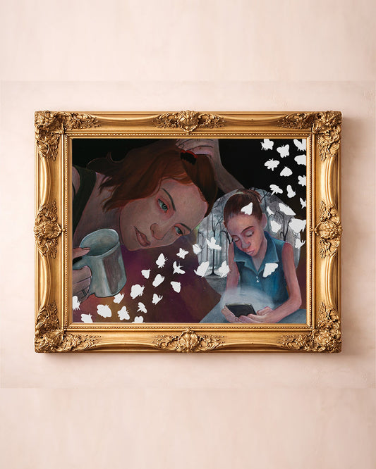 HOPE feminist art print by Caya Crum — in a gold frame