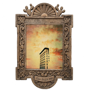Flat Iron Building — Fort Worth art print by Betsy Crum in a carved wood frame