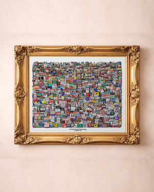Signs & Landmarks New Fort Worth art print by Carl Crum — in a gold frame
