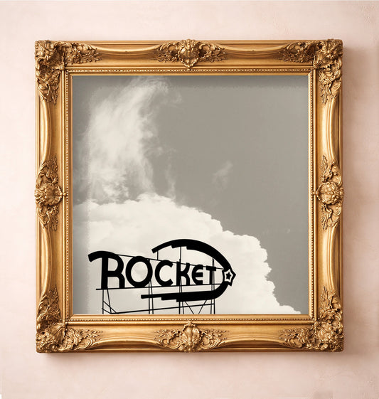 Rocket Sign Jacksboro Highway — art print by Betsy Crum in a gold frame