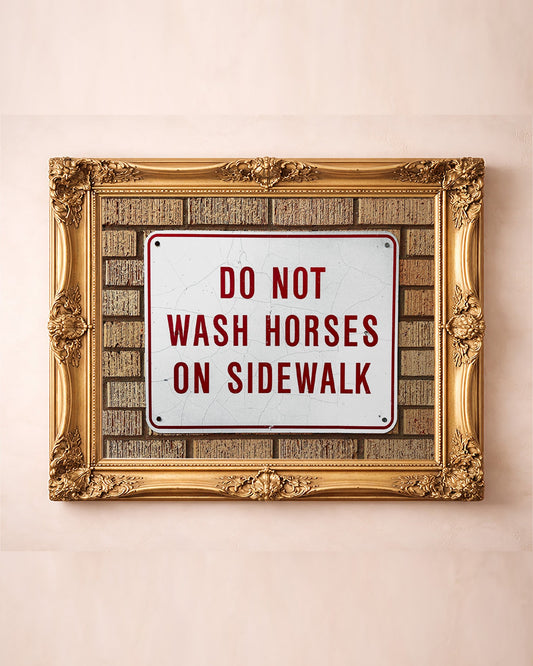 Wash Horses sign Fort Worth photograph by Carl Crum in a gold frame — Will Rogers Coliseum