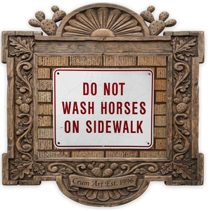 Wash Horses Sign — from The Funny Signs Set, Crum Art