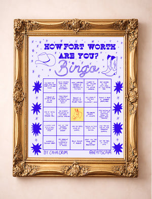 Fort Worth Bingo Pink shown framed by Crum Art