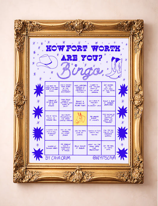 Fort Worth Bingo Pink shown framed by Crum Art