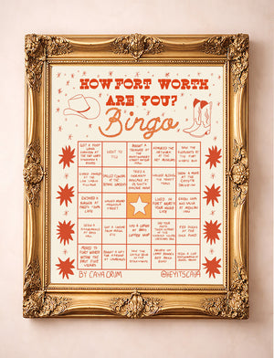 Fort Worth Bingo Pink shown framed by Crum Art