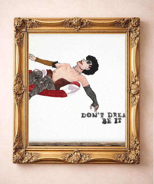 Frank N. Furter Print — art print by Caya Crum in a gold frame