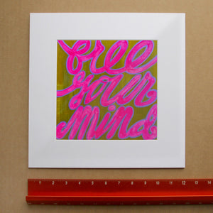 Free Your Mind Maximalist Art Print | Dopamine Decor | Betsy Crum Art in matted square frame mockup