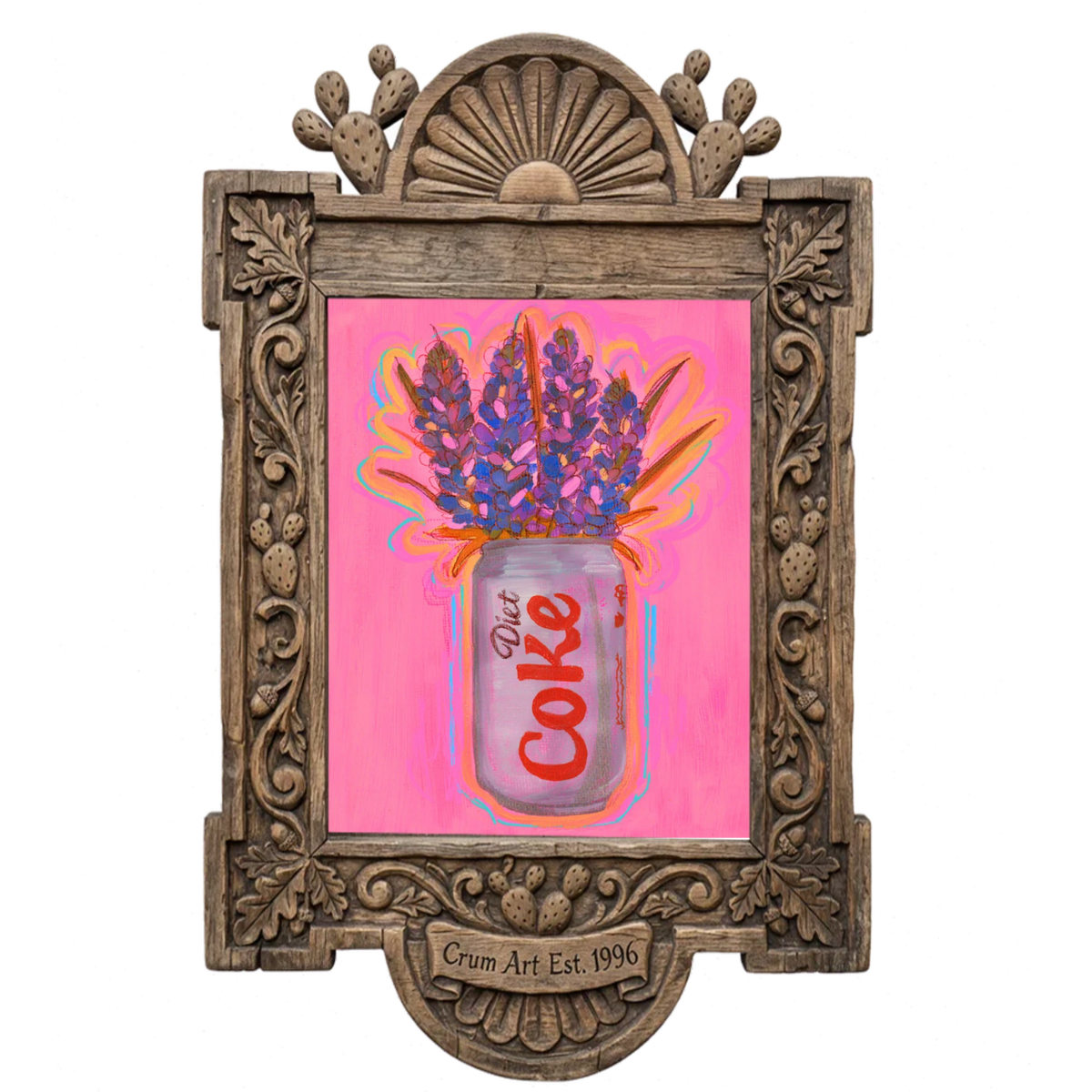 Fridge Cigarette Diet Coke — art print by Caya Crum in a carved wood frame