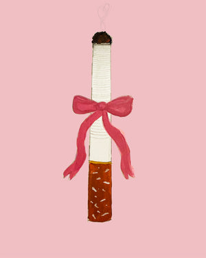Cigarette with a Bow — pink fridge cig painting by Tavi Crum, full artwork