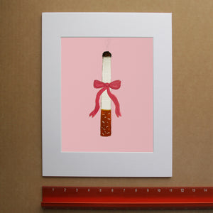 Cigarette with a Bow 8x10 print by Tavi Crum, matted to 11x14, photographed with a ruler