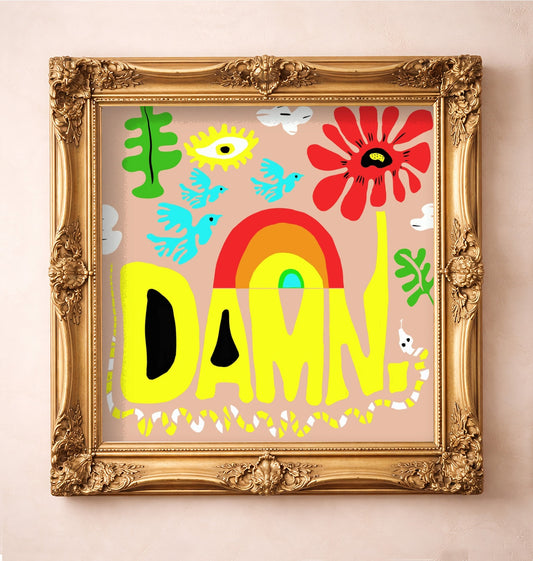 DAMN. Jungalow Print — art print by Betsy Crum in a gold frame