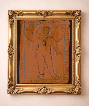 Greco Roman Cupid — art print by Caya Crum in a gold frame
