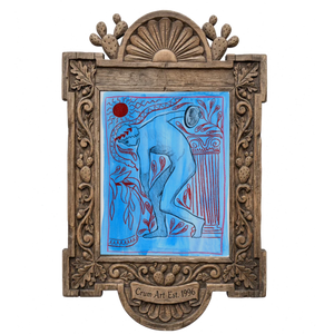 Discus Thrower — art print by Caya Crum in a carved wood frame