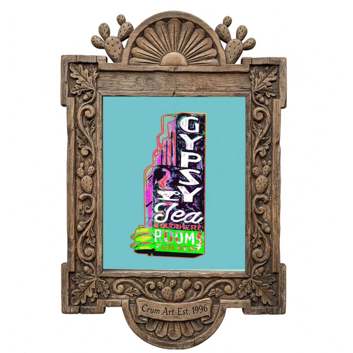 Gypsy Tea Room — Dallas art print by Betsy Crum in a carved wood frame