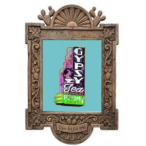 Gypsy Tea Room — Dallas art print by Betsy Crum in a carved wood frame
