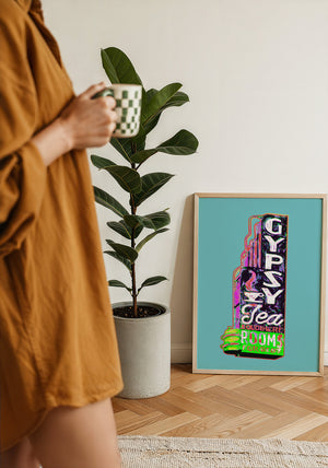 Gypsy Tea Room Dallas art print by Betsy Crum — framed with velvet mat