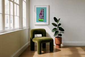 Gypsy Tea Room Dallas art print by Betsy Crum — framed with velvet mat