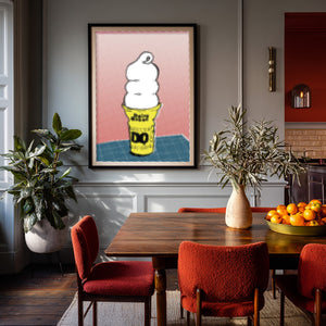 Ice Cream Art Print - Texas Halftone Pop Art | Betsy Crum | Crum Art