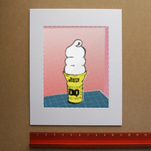 Ice Cream Art Print - Texas Halftone Pop Art | Betsy Crum | Crum Art