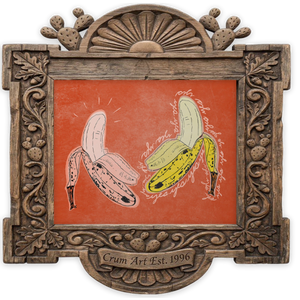 Happy Bananas — art print by Crum Art in a carved wood frame