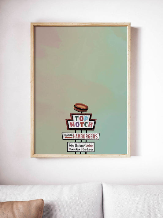 Top Notch Austin Texas art print by Betsy Crum on cotton rag paper with vibrant colors and modern design