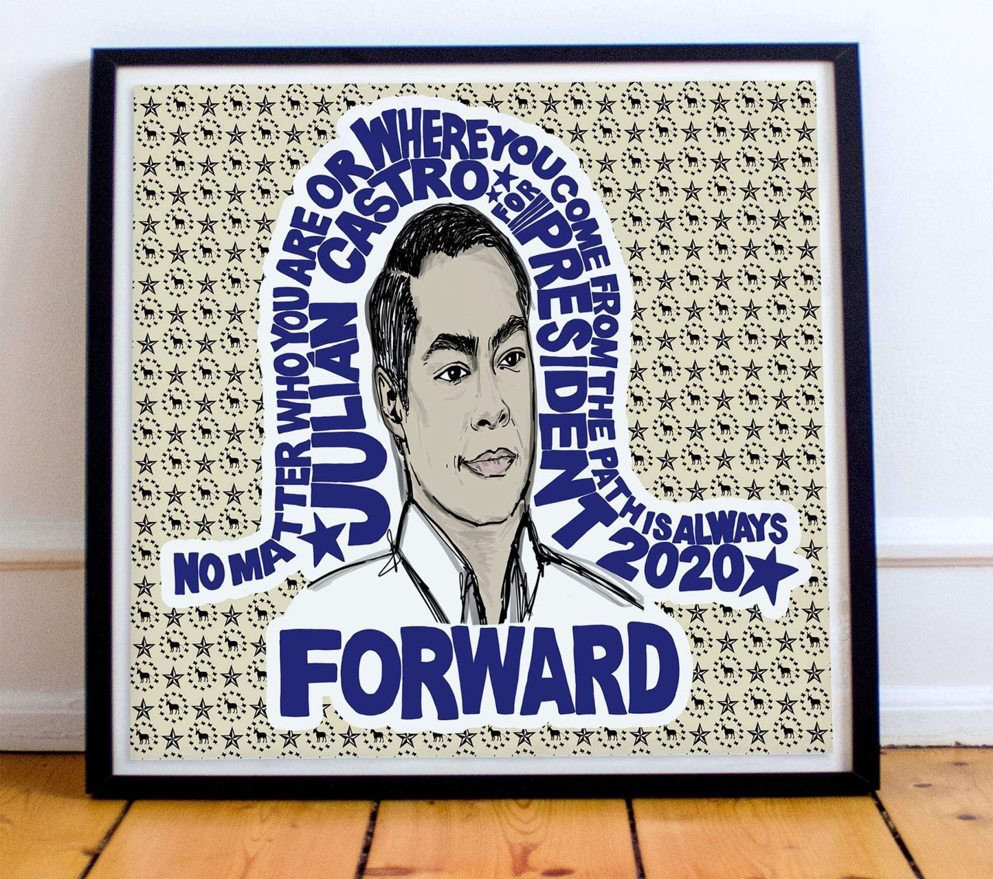 Julian Castro Quote art print by Betsy Crum