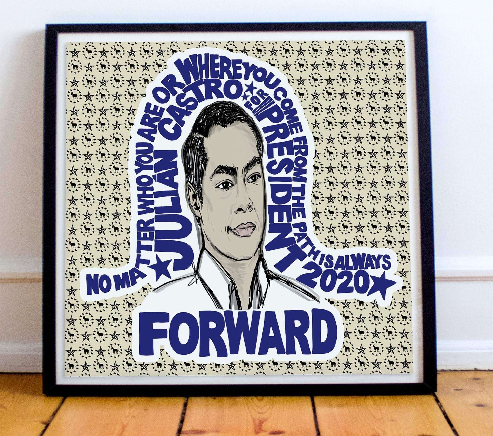 Julian Castro Quote art print by Betsy Crum