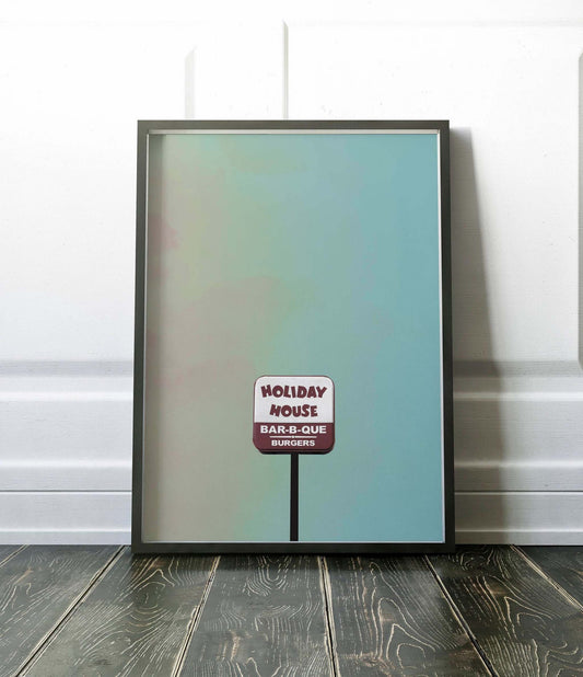 Holiday House Austin Texas vintage sign print on museum-quality paper