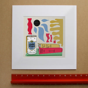 Matisse y Tejas Texas Collage Print | Betsy Crum | Crum Art in matted square frame mockup