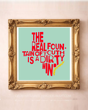 Jerry Hall Quote Print art print in a gold frame by Betsy Crum — square texas art from Crum Art, available at crumart.com. This museum quality print is made right here in Texas.