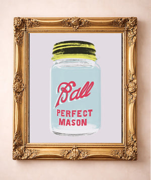 Ball Jar — art print by Betsy Crum in a gold frame